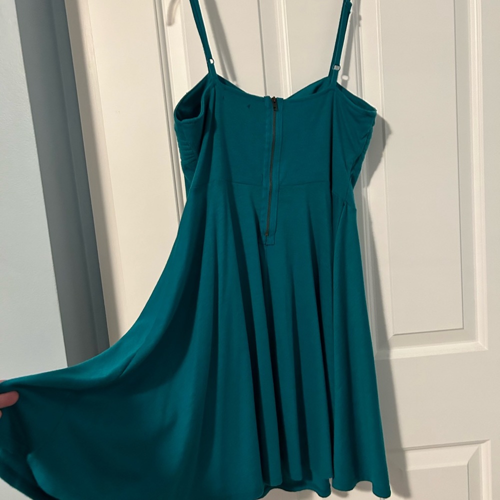 Teal mini dress